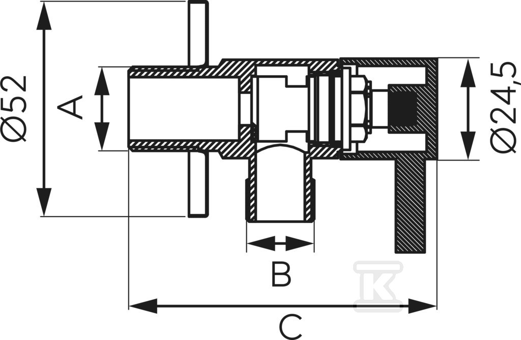 ROTONDO angle valve, connection G1-2x - Z295-BL